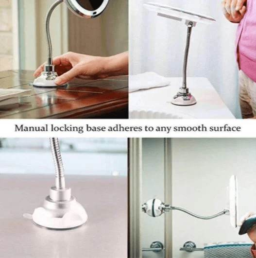 10X Magnifying LED Lighted Flexible Mirror - Homvista