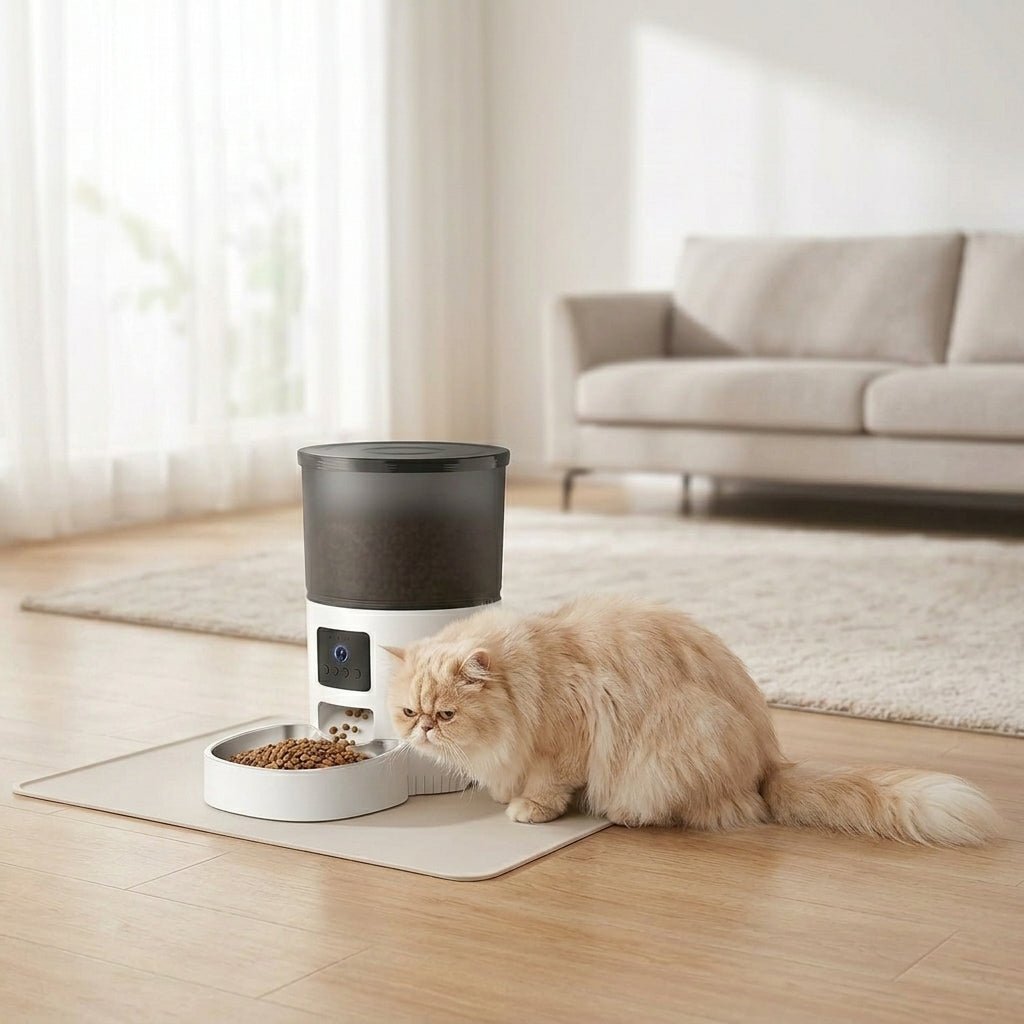 Automatic Pet Feeder with HD Camera, WiFi App Control & Voice Recording for Cats & Dogs - Homvista
