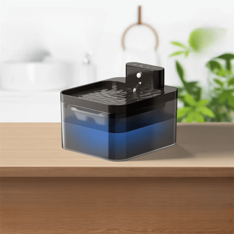 Cat Water Fountain, Rechargeable Sensor-Activated Pet Fountain with Motion Detection & Filtered Flow - Homvista