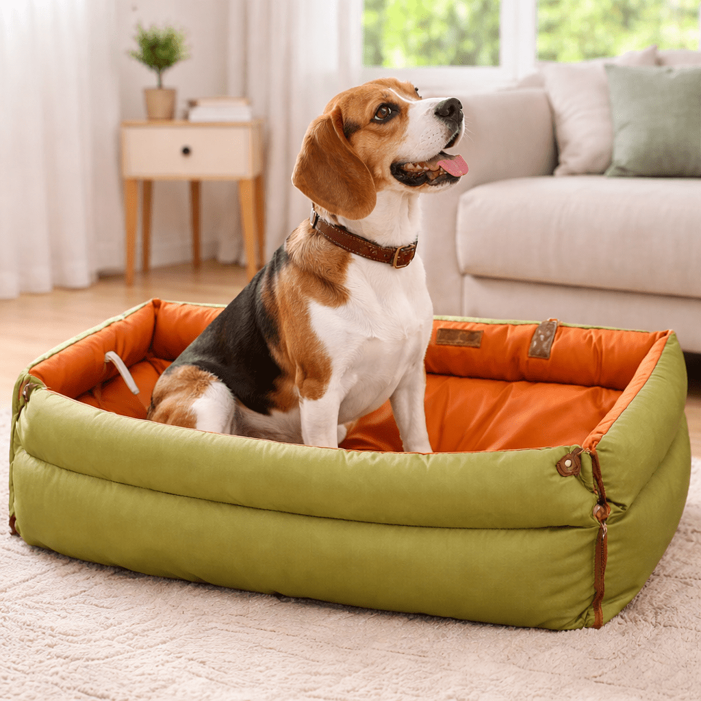 Dog Car Booster Seat, Elevated Water-Resistant Faux Leather Pet Car Seat - Homvista
