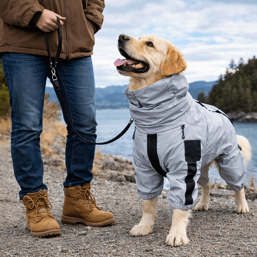 Dog Raincoat, Reflective Water-Resistant Dog Coat with Breathable Lining, S–XXL - Homvista