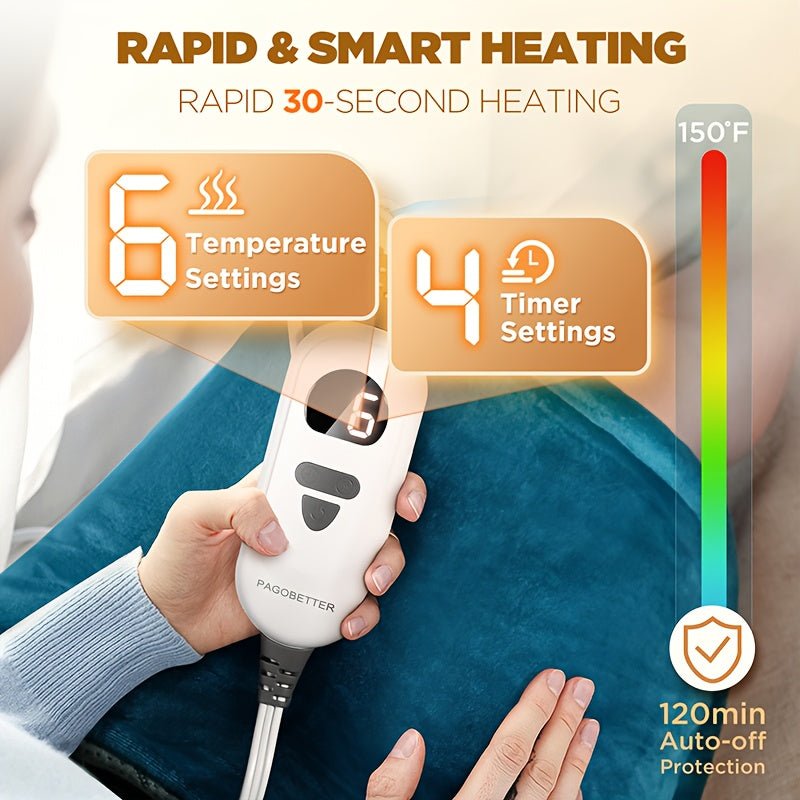 Weighted Graphene Electric Heating Pad, Neck & Back Wrap, 6 Heat Settings - Homvista
