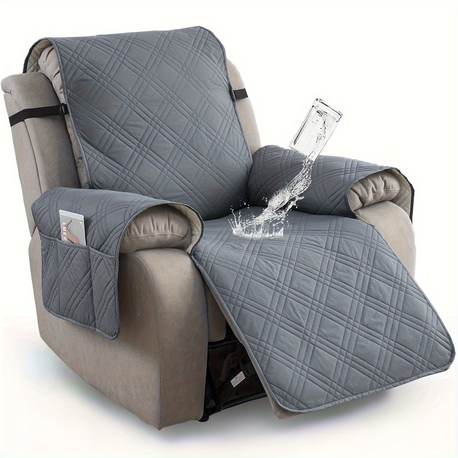 100% Waterproof Recliner Chair Cover, Non-Slip Furniture Protector with Pockets - Homvista