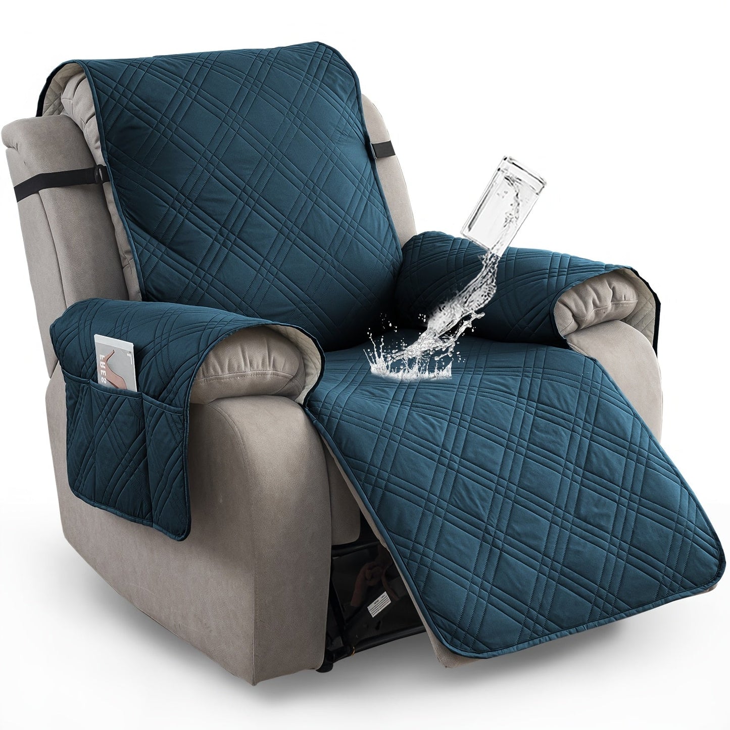 100% Waterproof Recliner Chair Cover, Non-Slip Furniture Protector with Pockets - Homvista
