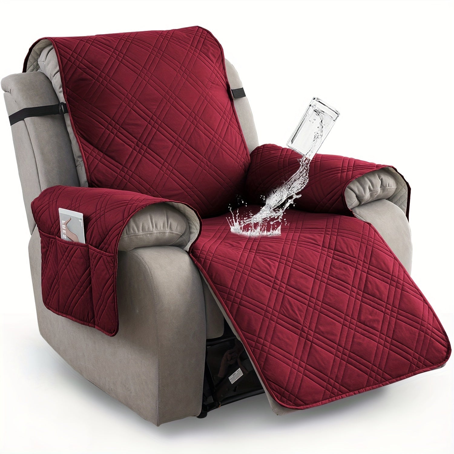 100% Waterproof Recliner Chair Cover, Non-Slip Furniture Protector with Pockets - Homvista