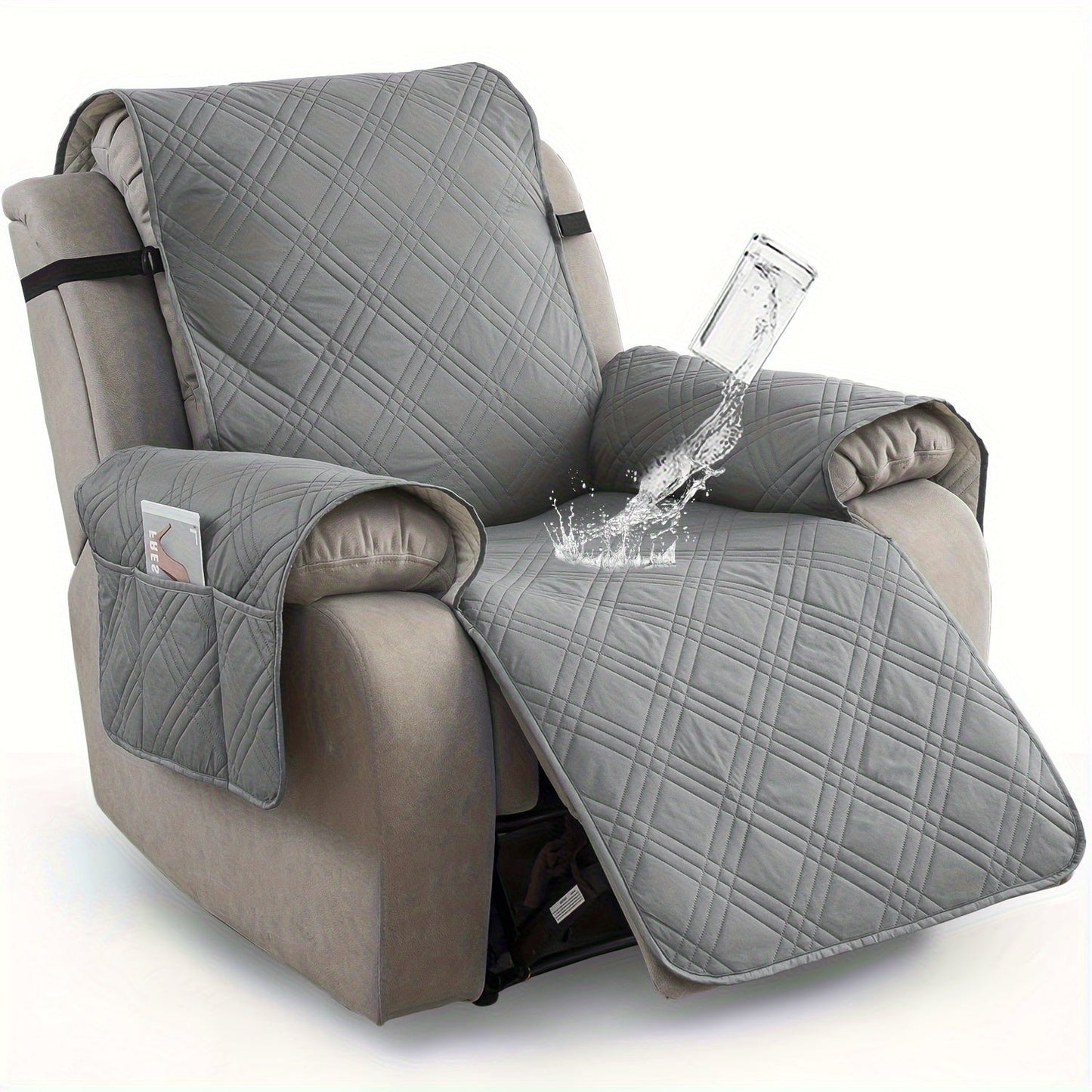 100% Waterproof Recliner Chair Cover, Non-Slip Furniture Protector with Pockets - Homvista