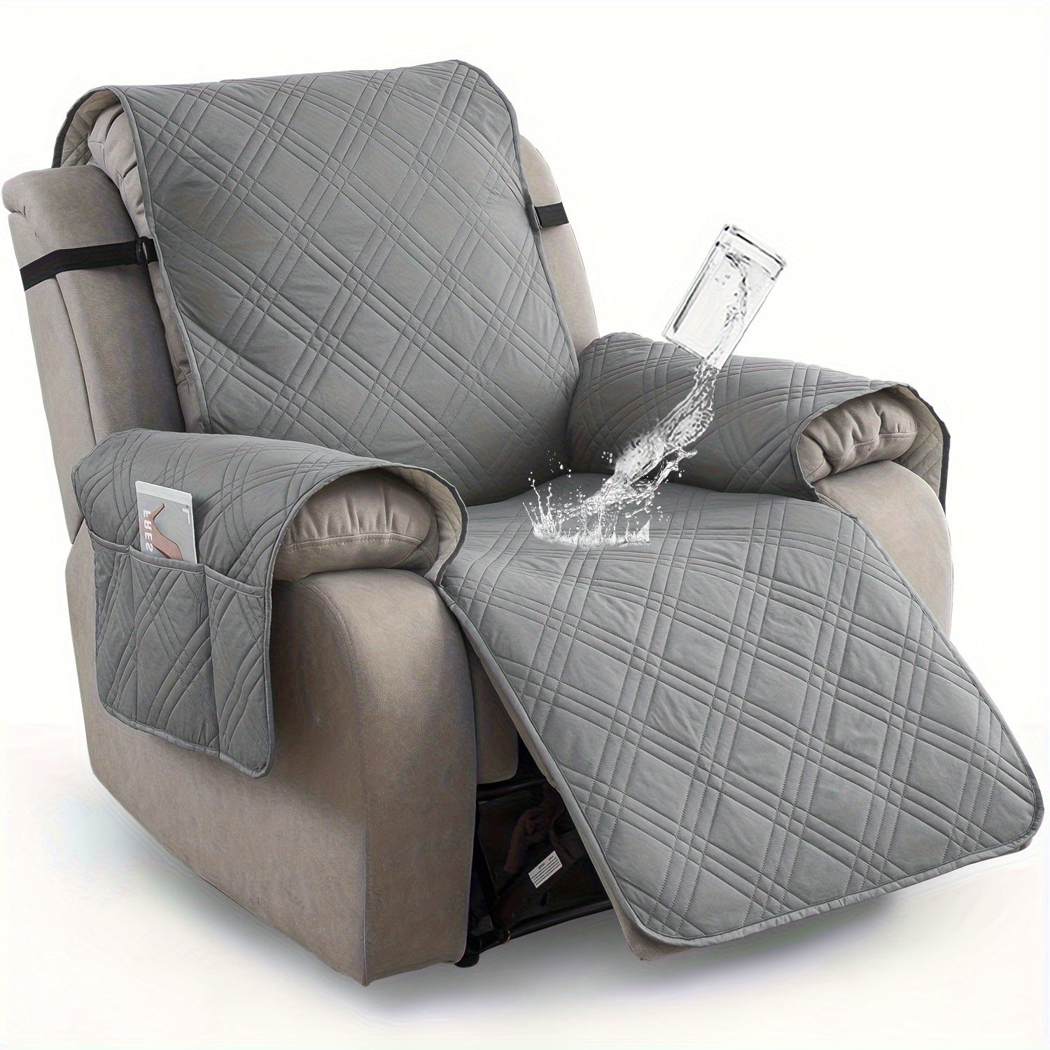 100% Waterproof Recliner Chair Cover, Non-Slip Furniture Protector with Pockets - Homvista
