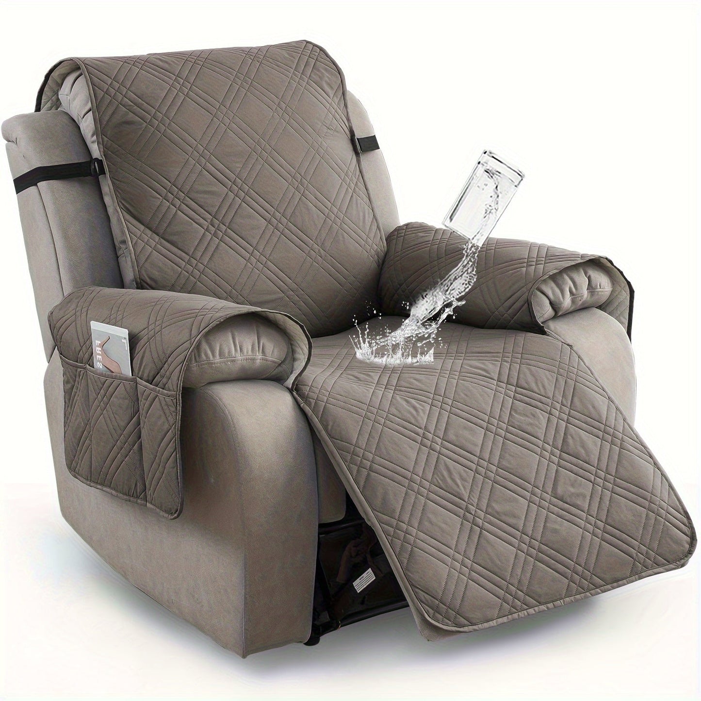 100% Waterproof Recliner Chair Cover, Non-Slip Furniture Protector with Pockets - Homvista