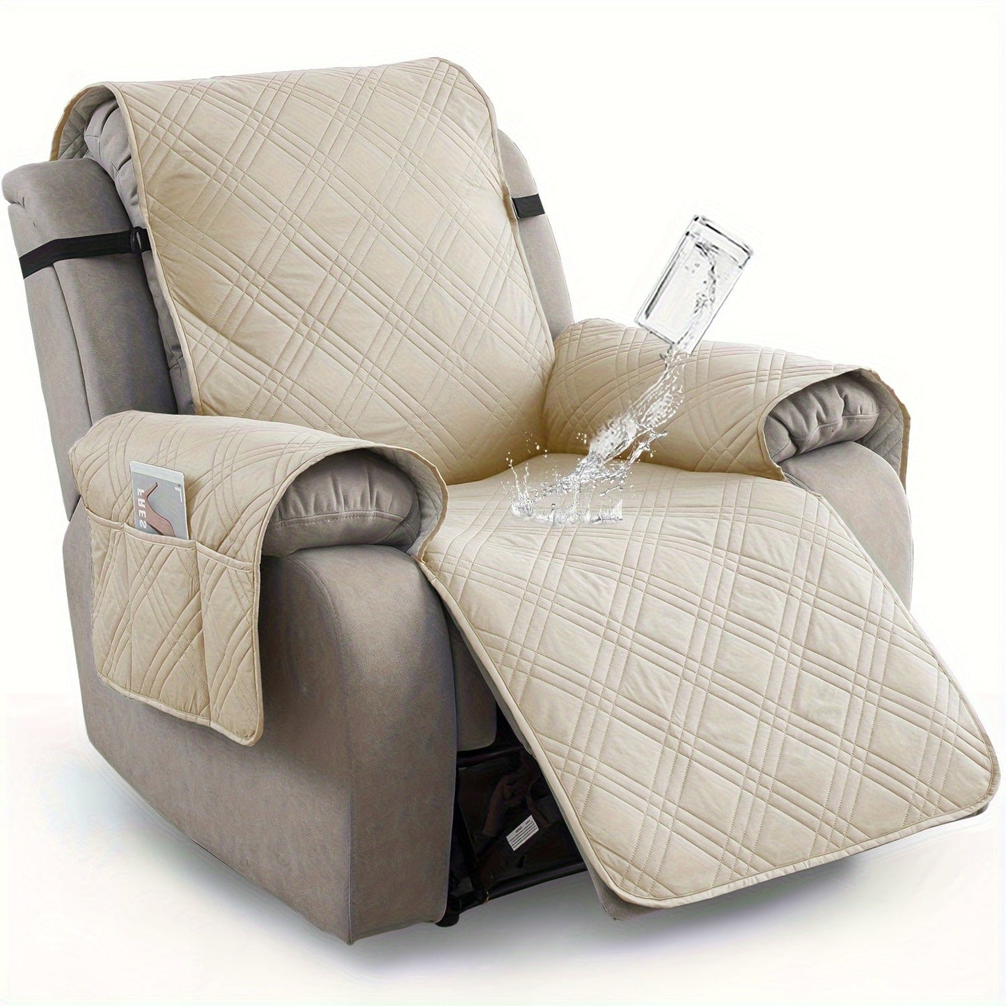 100% Waterproof Recliner Chair Cover, Non-Slip Furniture Protector with Pockets - Homvista