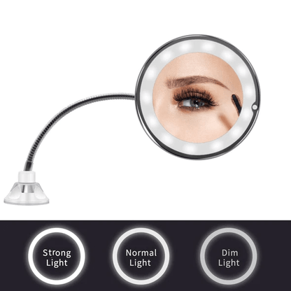 10X Magnifying LED Lighted Flexible Mirror - Homvista