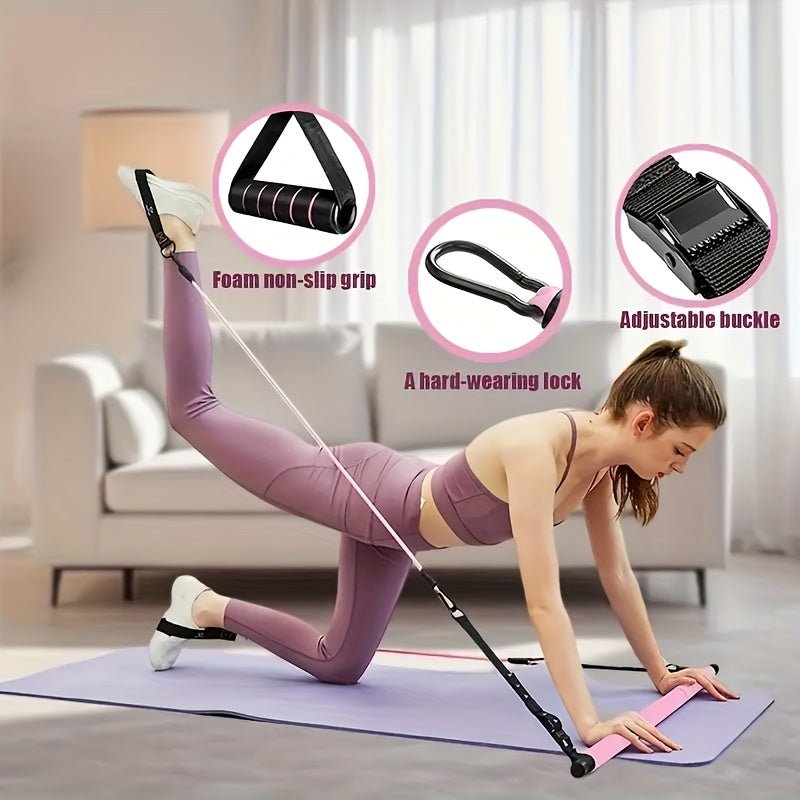 14-Piece Pilates Stick with Resistance Bands, Multifunctional Pedal Puller Set - Homvista