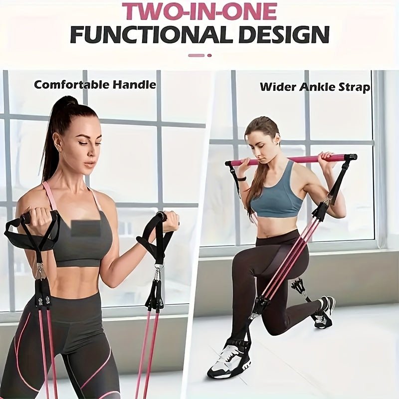 14-Piece Pilates Stick with Resistance Bands, Multifunctional Pedal Puller Set - Homvista