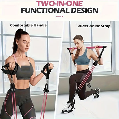 14-Piece Pilates Stick with Resistance Bands, Multifunctional Pedal Puller Set - Homvista