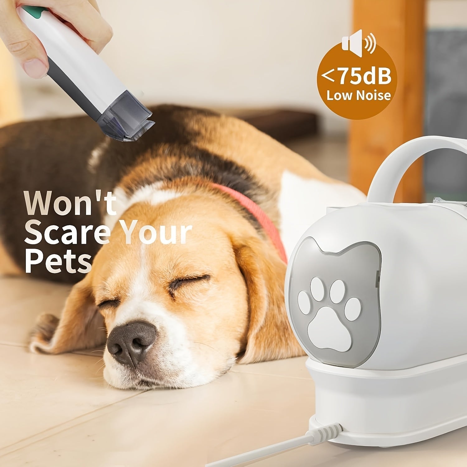 6-in-1 Pet Grooming Vacuum Kit, Hair Clippers, Deshedding & Nail Grinder - Homvista