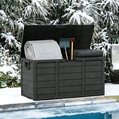 75 Gallon Resin Outdoor Deck Box, Patio Storage Cabinet with Handles - Homvista