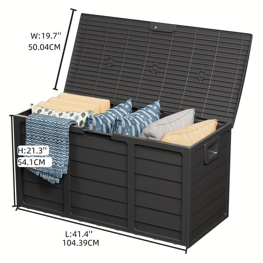 75 Gallon Resin Outdoor Deck Box, Patio Storage Cabinet with Handles - Homvista