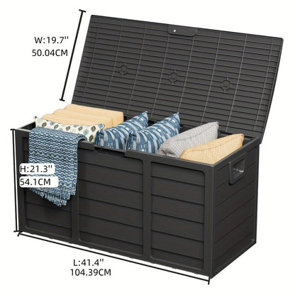 75 Gallon Resin Outdoor Deck Box, Patio Storage Cabinet with Handles - Homvista