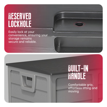 75 Gallon Resin Outdoor Deck Box, Patio Storage Cabinet with Handles - Homvista