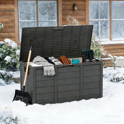 75 Gallon Resin Outdoor Deck Box, Patio Storage Cabinet with Handles - Homvista