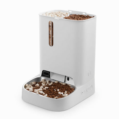 Smart Pet Feeder with Camera, Dual-Hopper Automatic Feeder with Pet Recognition & Meal Tracking - Homvista