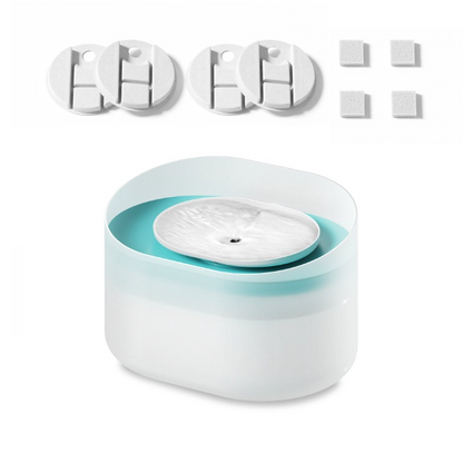 Dog Water Fountain, 2L Filtered Pet Fountain with Activated Carbon & Quiet <30dB USB Pump - Homvista