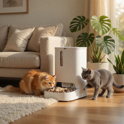 Smart Pet Feeder with Camera, Dual-Hopper Automatic Feeder with Pet Recognition & Meal Tracking - Homvista