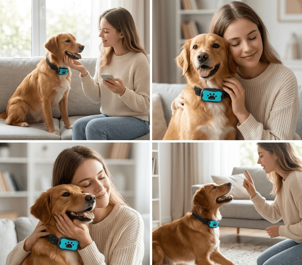 Anti-Bark Collar for Dogs, Automatic Sound & Vibration Bark Collar with Adjustable Sensitivity - Homvista