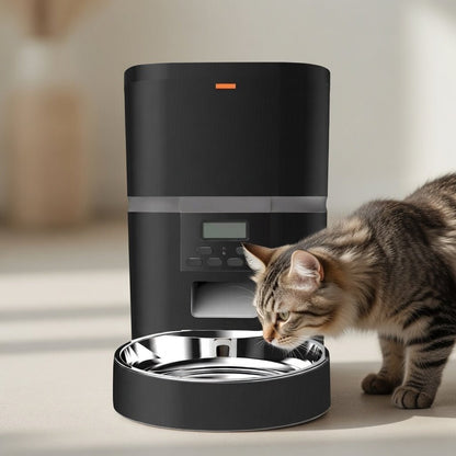Automatic Cat Feeder, Programmable Timed Food Dispenser with 4 Meals/Day, Single or Dual Bowl - Homvista