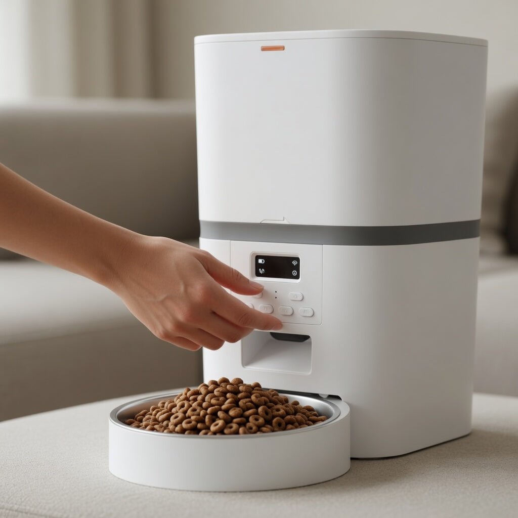 Automatic Cat Feeder, Programmable Timed Food Dispenser with 4 Meals/Day, Single or Dual Bowl - Homvista