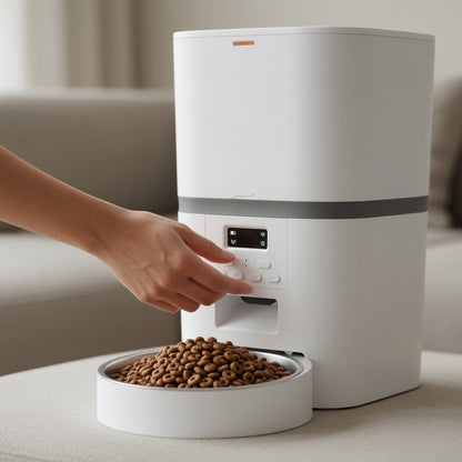 Automatic Cat Feeder, Programmable Timed Food Dispenser with 4 Meals/Day, Single or Dual Bowl - Homvista