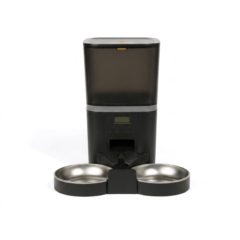 Automatic Cat Feeder, Programmable Timed Food Dispenser with 4 Meals/Day, Single or Dual Bowl - Homvista