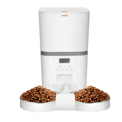 Automatic Cat Feeder, Programmable Timed Food Dispenser with 4 Meals/Day, Single or Dual Bowl - Homvista