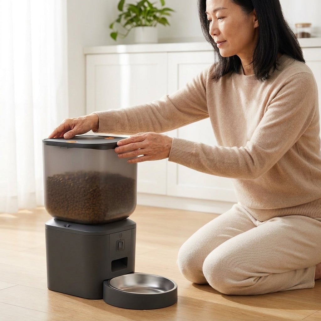 Automatic Cat Feeder with Camera, 2.11-Gal WiFi Pet Feeder with 1080p Video & 10 Meals/Day - Homvista