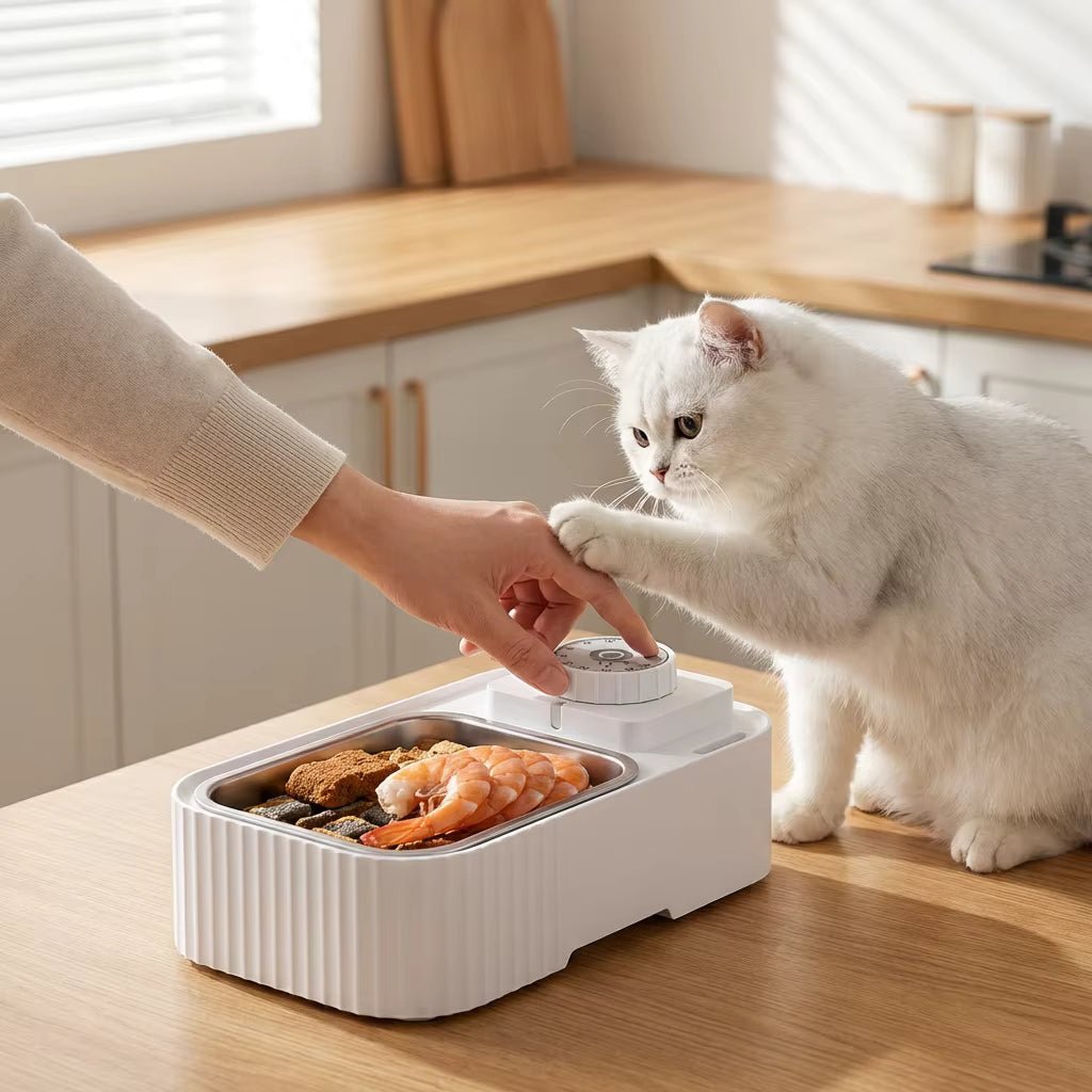 Automatic Pet Feeder, 2-Meal Timed Food Dispenser with Ice Packs & 48-Hour Timer - Homvista