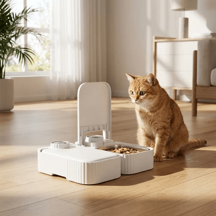 Automatic Pet Feeder, 2-Meal Timed Food Dispenser with Ice Packs & 48-Hour Timer - Homvista