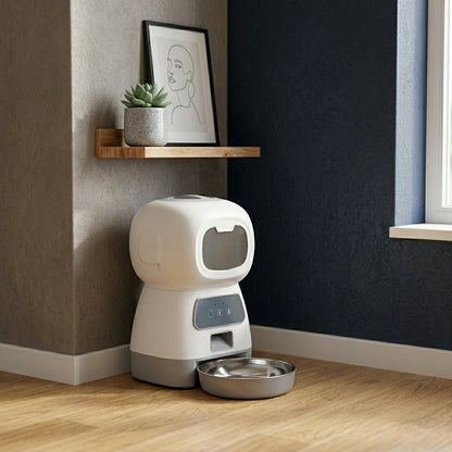 Automatic Pet Feeder, 3.5L WiFi Cat & Dog Food Dispenser with 4 Meals/Day & Voice Recording - Homvista