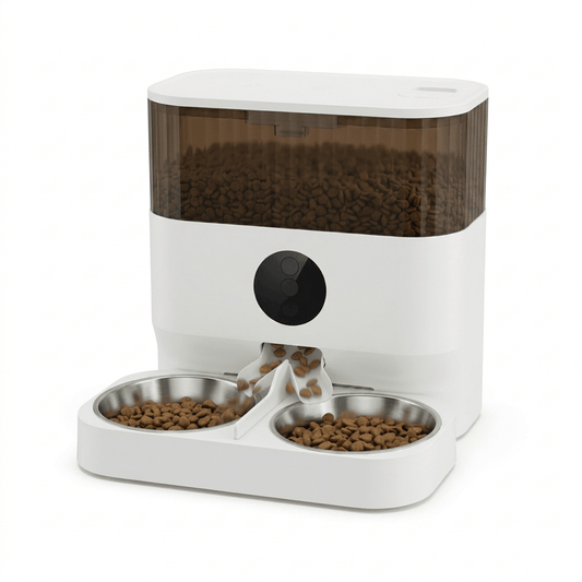 Automatic Pet Feeder, 5L WiFi Cat & Dog Food Dispenser with Dual Stainless Bowls & 1–10 Meals/Day - Homvista