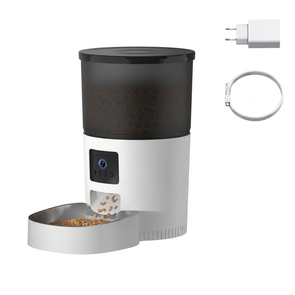 Automatic Pet Feeder with HD Camera, WiFi App Control & Voice Recording for Cats & Dogs - Homvista