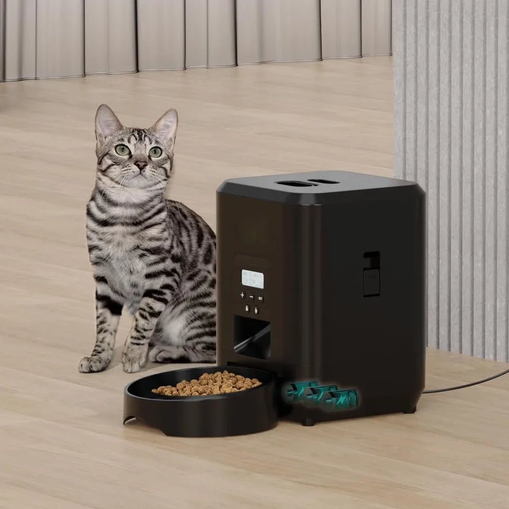Automatic Pet Food Dispenser, Adjustable Portion Feeder with WiFi App or Button Control - Homvista