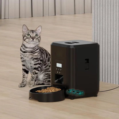 Automatic Pet Food Dispenser, Adjustable Portion Feeder with WiFi App or Button Control - Homvista