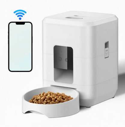 Automatic Pet Food Dispenser, Adjustable Portion Feeder with WiFi App or Button Control - Homvista