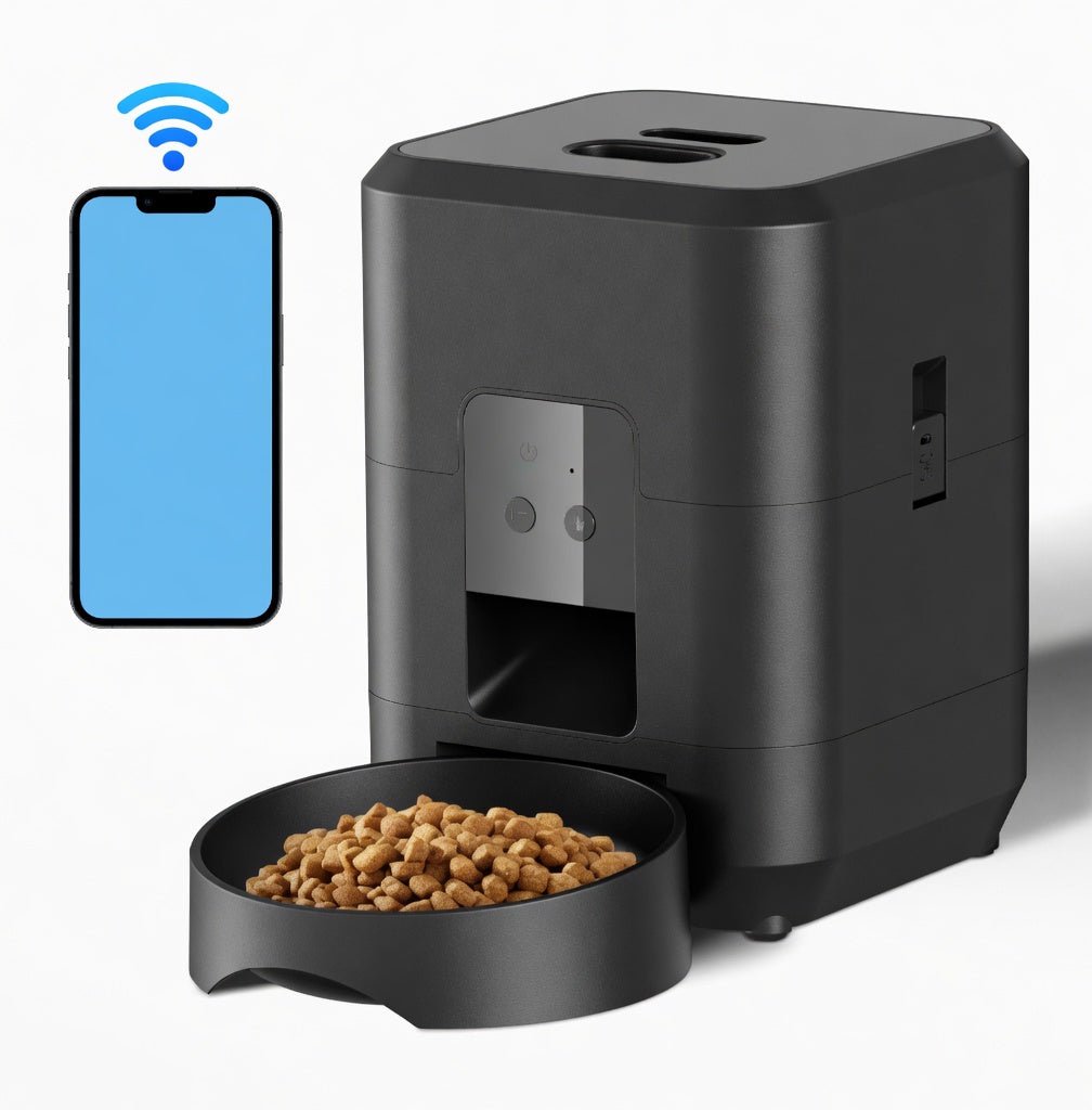 Automatic Pet Food Dispenser, Adjustable Portion Feeder with WiFi App or Button Control - Homvista