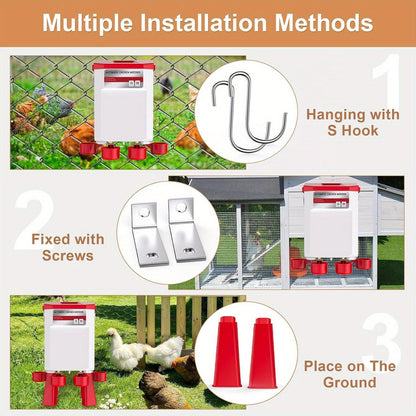 Automatic Poultry Watering System with Hose Attachment, Float-Operated - Homvista