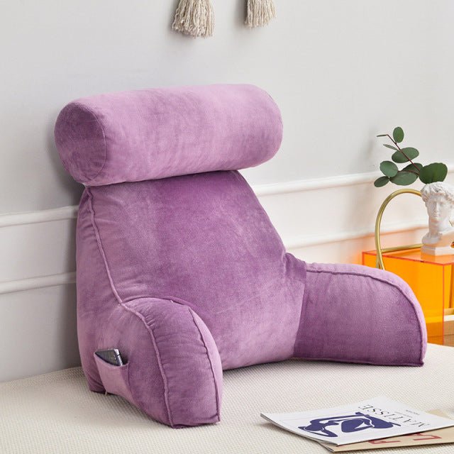 Backrest Pillow With Arms & Adjustable Headrest - Homvista