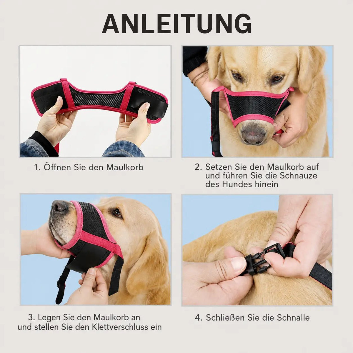 Basket Dog Muzzle, Breathable Adjustable Muzzle for Biting, Panting & Drinking - Homvista