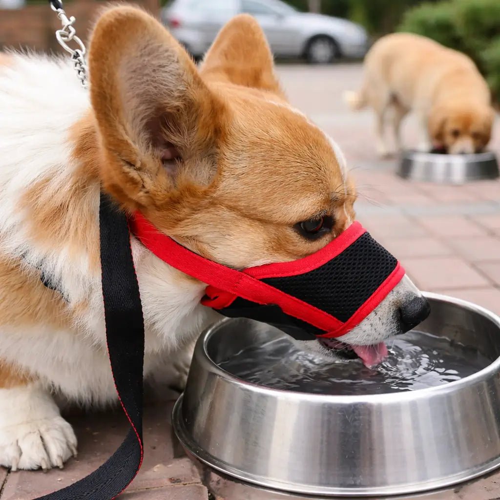 Basket Dog Muzzle, Breathable Adjustable Muzzle for Biting, Panting & Drinking - Homvista