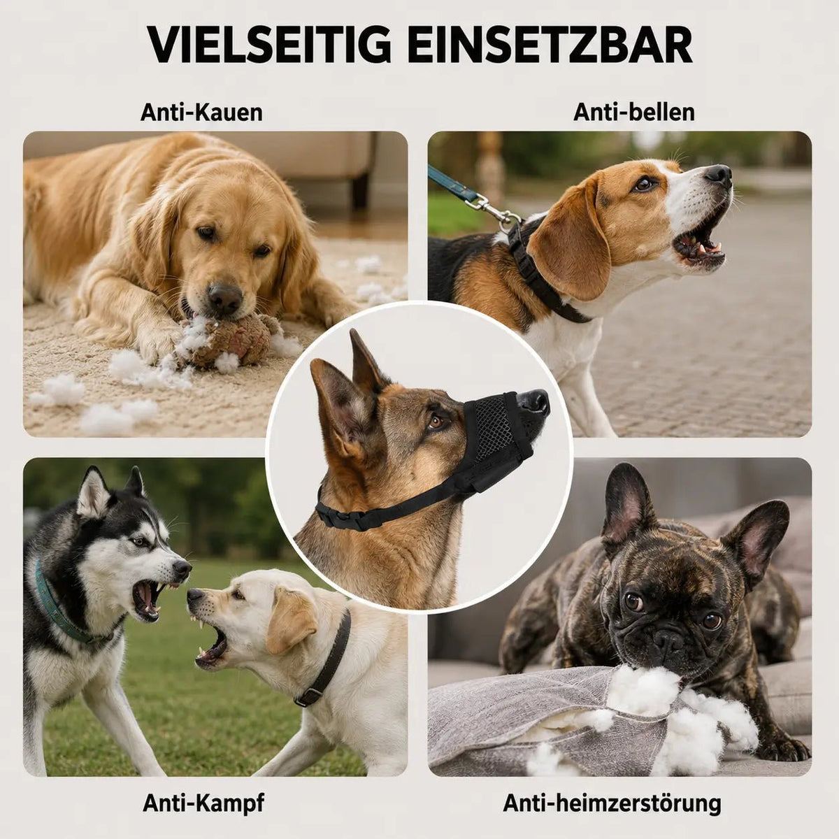 Basket Dog Muzzle, Breathable Adjustable Muzzle for Biting, Panting & Drinking - Homvista