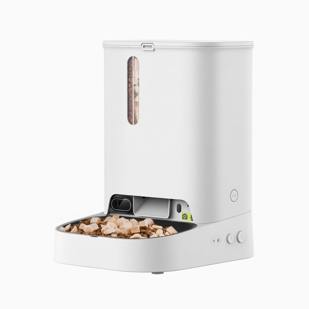 Smart Pet Feeder with Camera, Dual-Hopper Automatic Feeder with Pet Recognition & Meal Tracking - Homvista