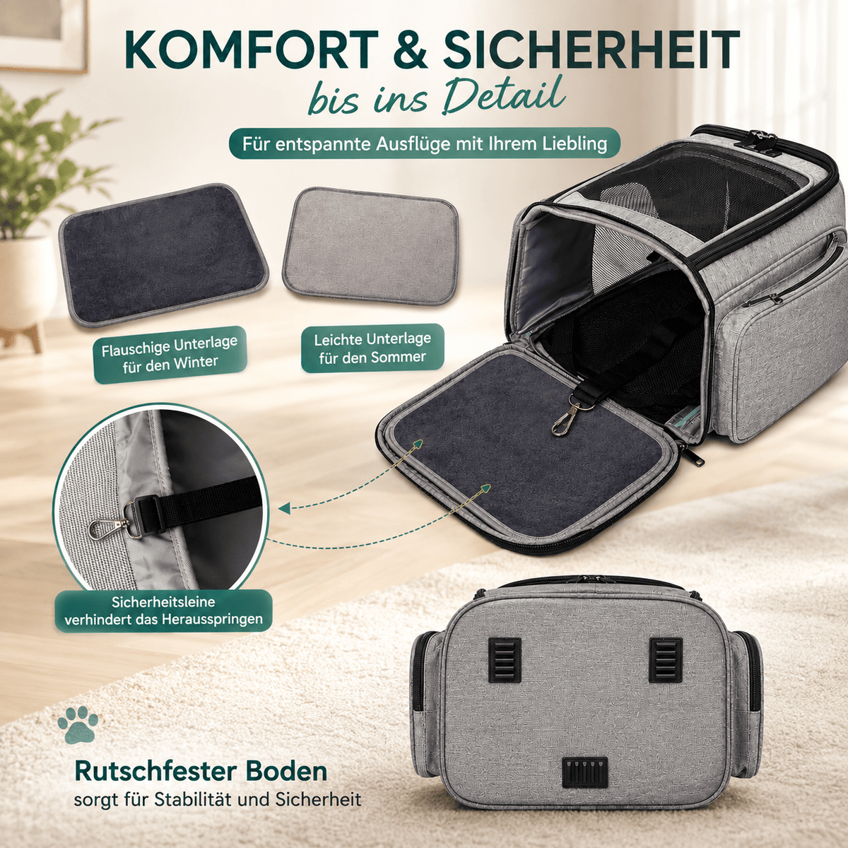 Cat Backpack Carrier, Portable Pet Backpack with Panoramic Window & Ventilation, Up to 8kg - Homvista