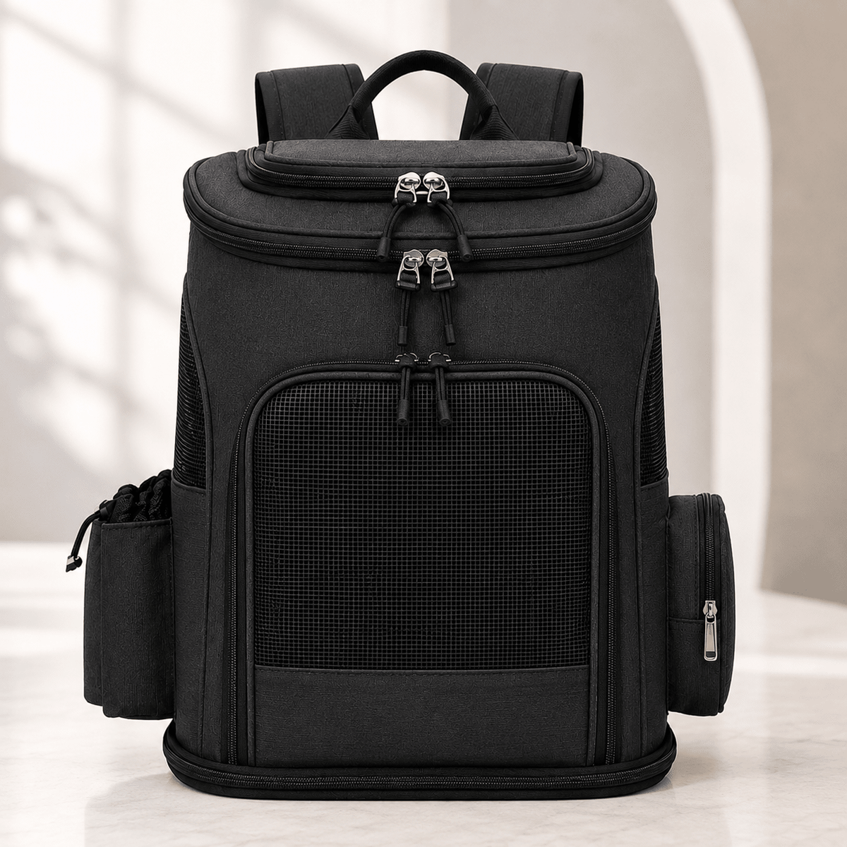 Cat Backpack Carrier, Portable Pet Backpack with Panoramic Window & Ventilation, Up to 8kg - Homvista